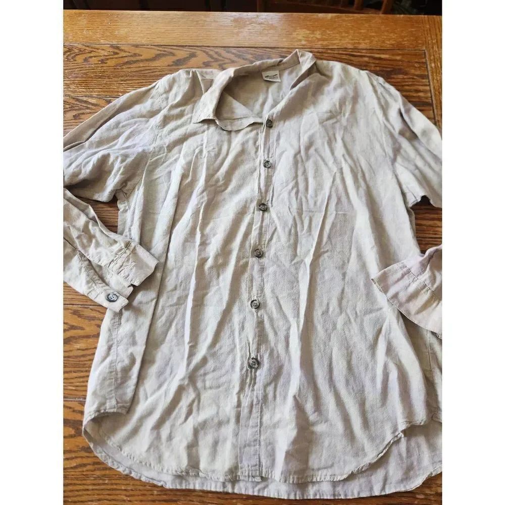 Vintage CP Shades green&purple cotton button down oversized shirt sz Small